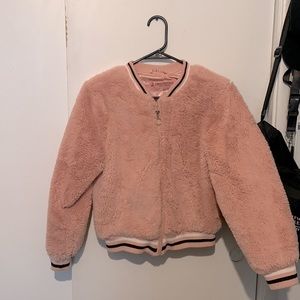🌸Girls XL (16) URBAN REPUBLIC fuzzy pink bomber